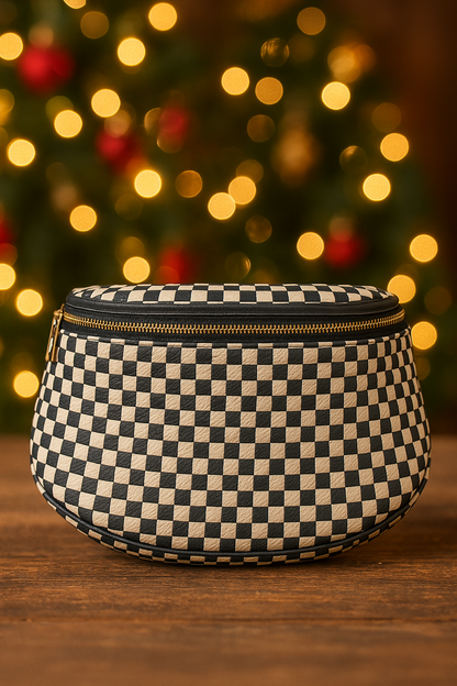 Trendy Crossover- Leather- Weaved- Checkered- Patches