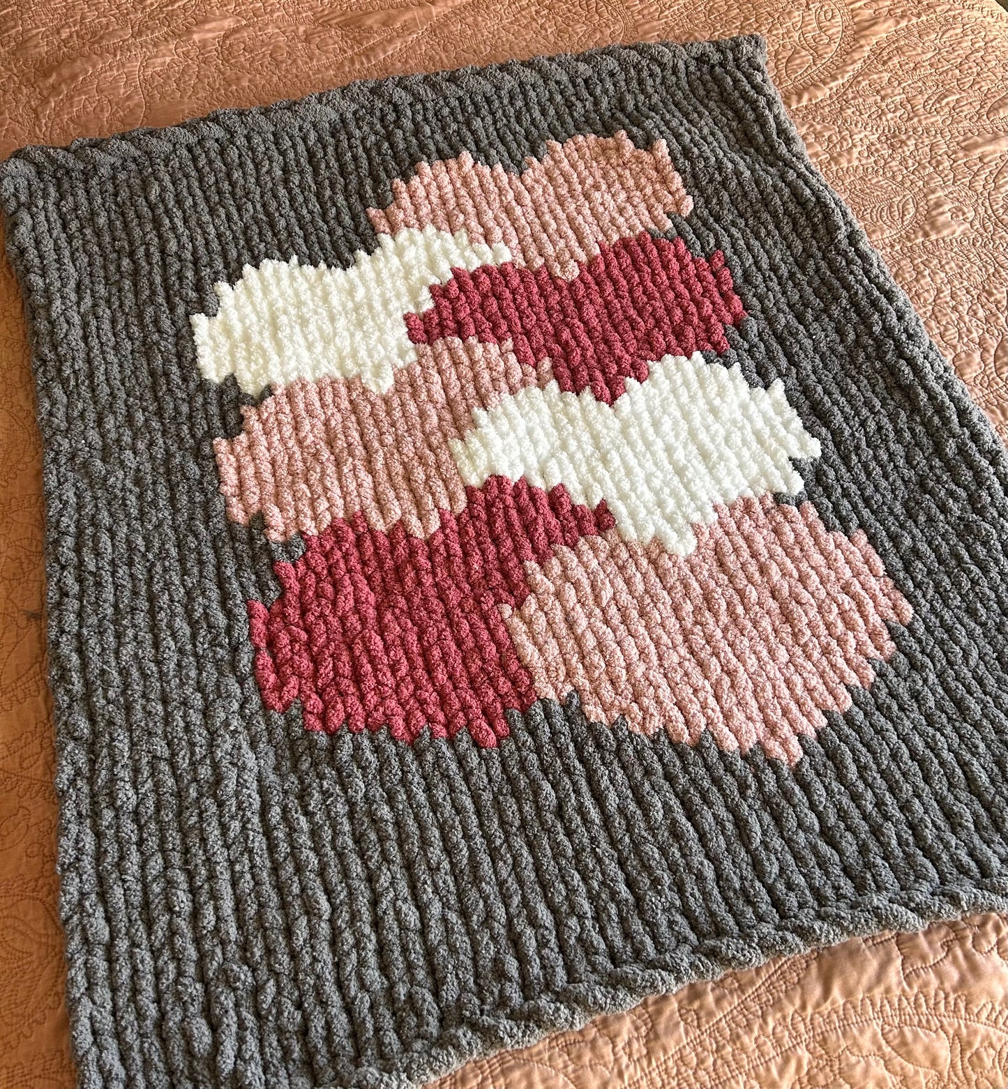 Chunky Knit Heart Blanket- Valentine's day- Galentine's Day- Great BFF Gifts!