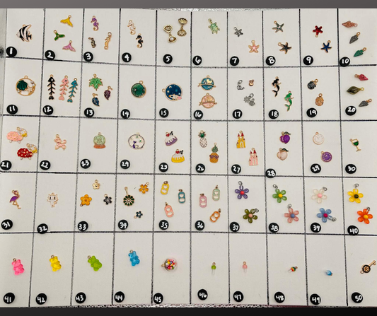 Charms! 100's of Colorful Charms- Charm Jewelry- Keychains