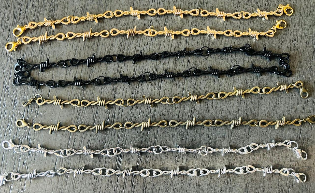 Barbed Wire Hat Chains- Silver Barbed Wire-Bronze Barbed Wire Chain- Gold Barbed Wire-Black Barbed Wire Trucker Hat Chains-Edgy Hat Chain