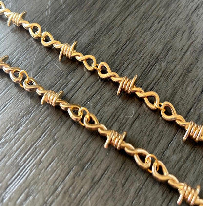 Barbed Wire Hat Chains- Silver Barbed Wire-Bronze Barbed Wire Chain- Gold Barbed Wire-Black Barbed Wire Trucker Hat Chains-Edgy Hat Chain