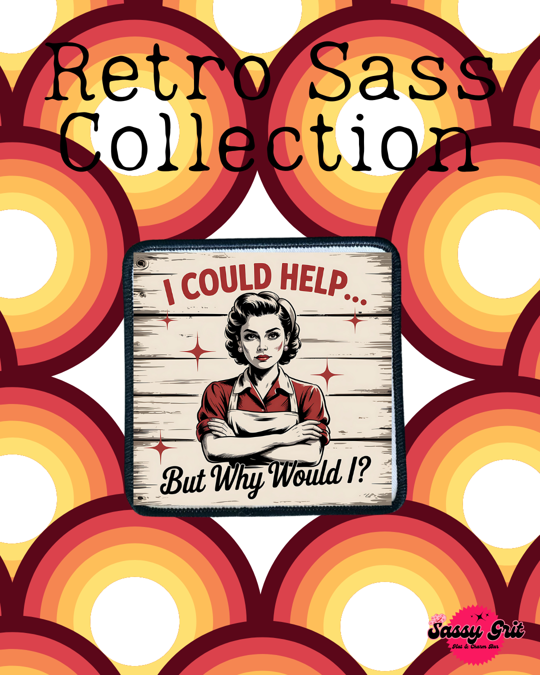 Sassy Retro Women- Patches- Iron On