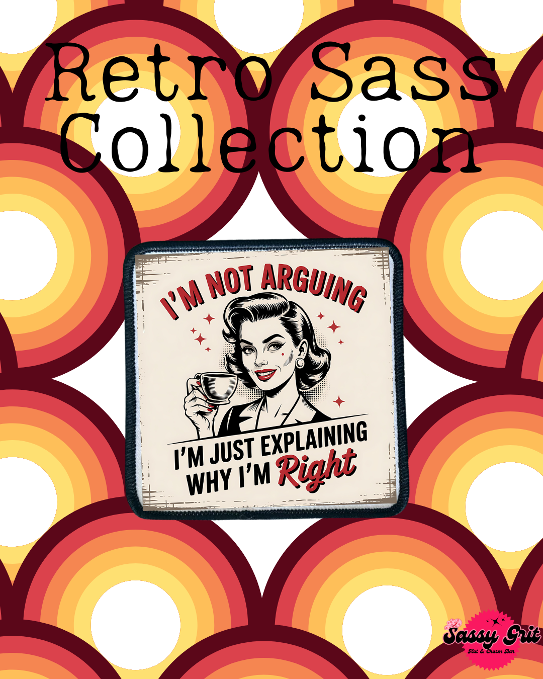 Sassy Retro Women- Patches- Iron On