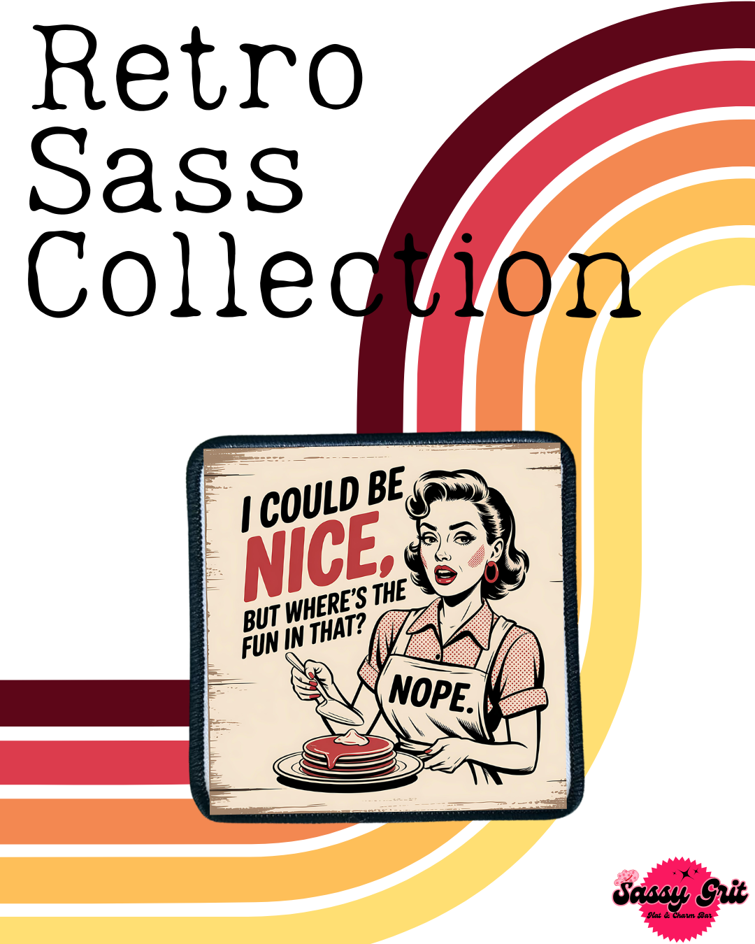 Sassy Retro Women- Patches- Iron On