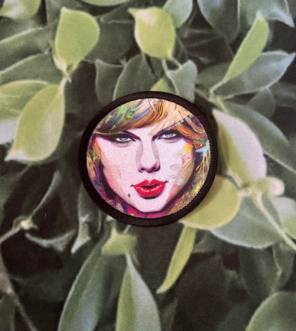 Taylor Swift Patch- Full Color Taylor Swift Face- Sublimation Patch- Hat Patch- Trucker Hat Patch