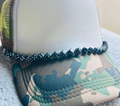 Dice Hat Chains- Hat Chain- Dice- Viva Las Vegas- Black Dice- White Dice- Game Night- Trucker Hats