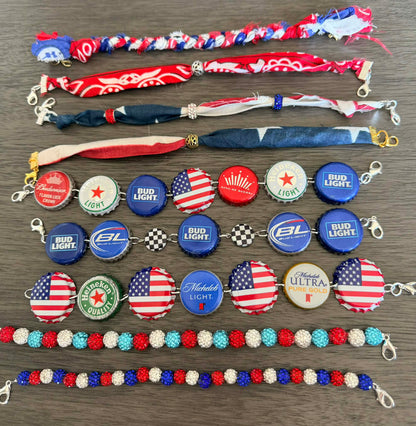 Red, White & Blue Hat Chain Collection- 4th of July- Trucker Hat Chains