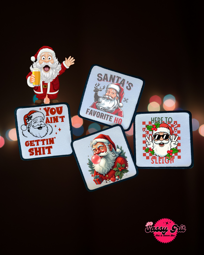 Christmas Patches- Sassy Patches- Holiday- Santa- Retro- Sublimation- Iron On
