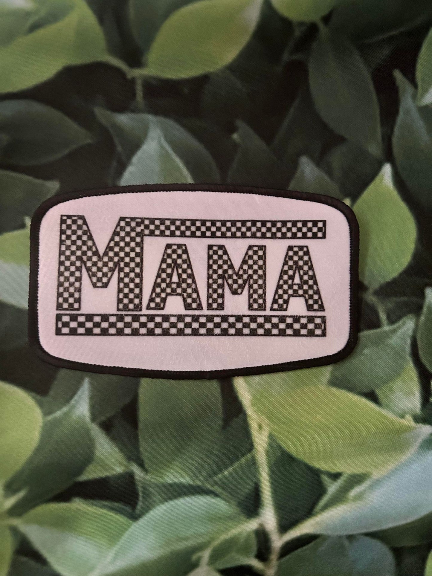 Checkered MAMA Patch - Sublimation Patch- Easy to Apply with Heat