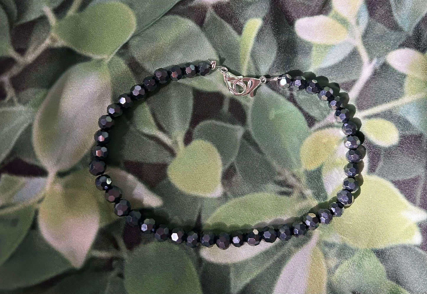 Black Crystal Beaded Hat Chain- Hat Chains- Trucker Hat Chain- Crystal Beads- Black Hat Chain- Custom Trucker Hats- Sparkly Hat Chain