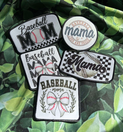 Baseball Mama Patches- Loud and Proud Sports Moms- Patches- Sublimation Patches- Trucker Hat Patches- Custom Patches- Baseball Patches- Iron