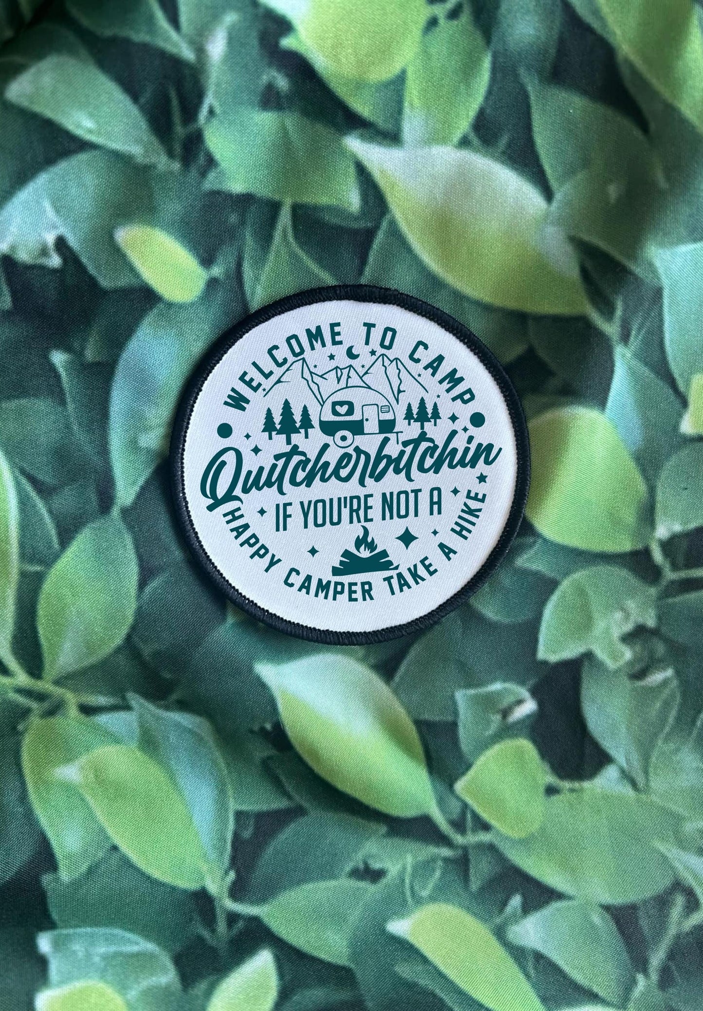 Funny Camping Patches- Camping & Beer- Sassy Patches- Trucker Hat Patches- Custom Patches- Custom Hats- Hats for Camping-Sublimation-Iron On