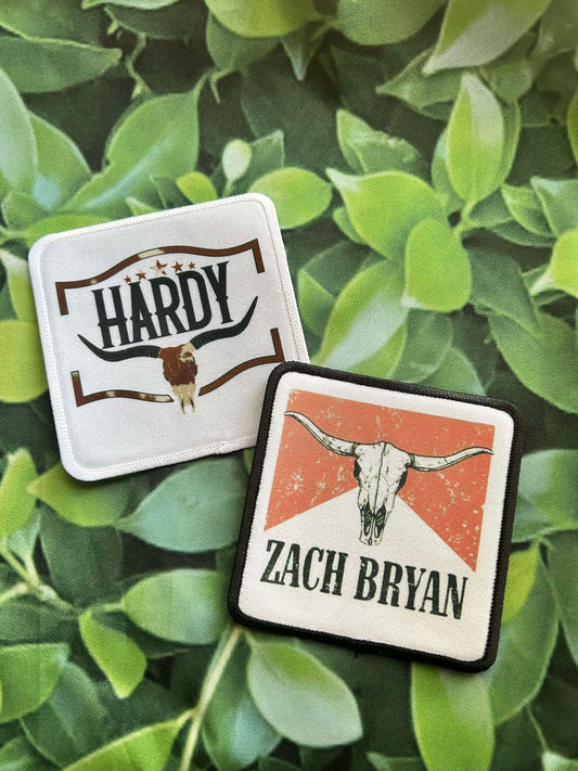 Hardy- Zach Bryan- Patches- Hat Patches- Trucker Hat Patches- Custom Patches- Country Singers- Country- Rock-n-roll- Iron On