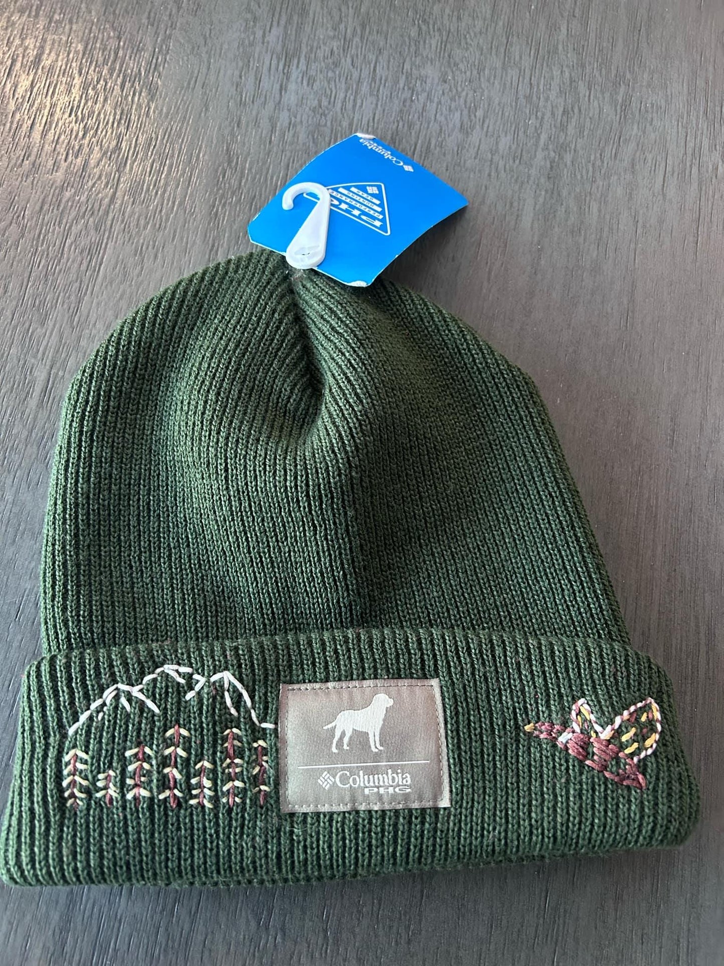 Columbia Beanie- Custom Embroidered- Outdoorsy Beanie- Beanies- Warm Hats- Custom- Mountains- Ducks
