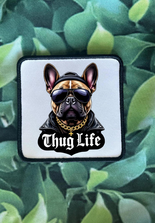 Frenchies- Frenchie Patch- French Bulldogs- Sassy- Dog Patches- Thug Life- Hat Patches- Trucker Hats- Custom Patches- Iron On