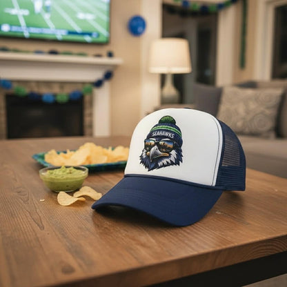 SEAHAWKS! Custom Trucker Hat- Football Theme- Football Trucker Hat