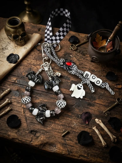 Halloween Keychain/Lanyard- Boo!