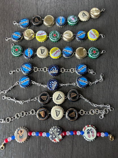 Beer Cap Hat Chains- Trucker Hat Chains- Hand Made- Custom Hat Chains- Guinness- Miller- Blue Moon- Heineken- Trucker Hats