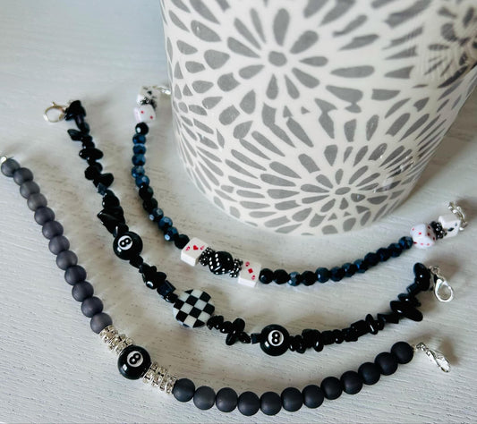 Vegas Hat Chains! Playing Cards- Dice- Poker- Eight Ball- Checkered- Beads- Hat Chains- Trucker Hat Chains- Custom Hat Chains- Custom Hats