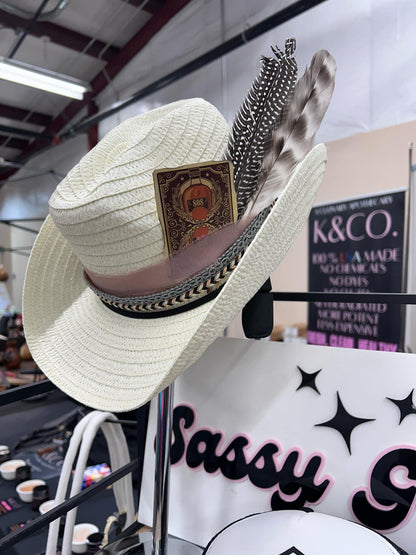 Straw Cowgirl Hat- Create Your Own!- Boho Cowgirl Hat- Cowboy Hat- Straw Hat- Straw Sun Hat- Summer Hat- Trendy Hats