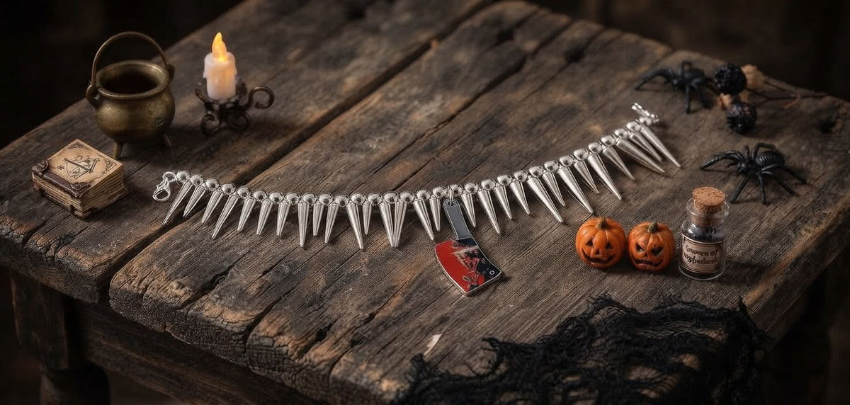 Halloween Trucker Hat Chain- Spikes- Meat Cleaver