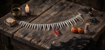 Halloween Trucker Hat Chain- Spikes- Meat Cleaver