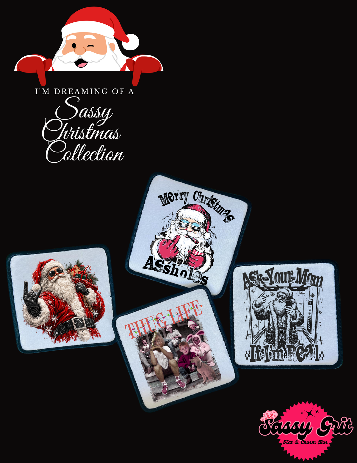 Christmas Patches: Sassy Christmas Collection, 2.5in Square