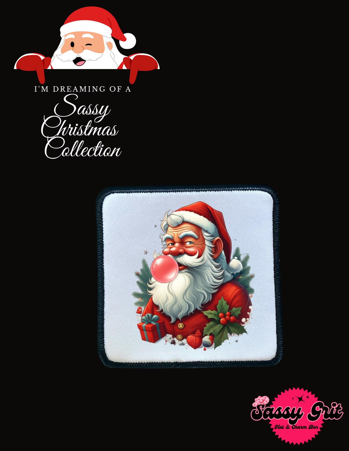 Christmas Patches: Sassy & Fun, 2.5in Square, Iron-On