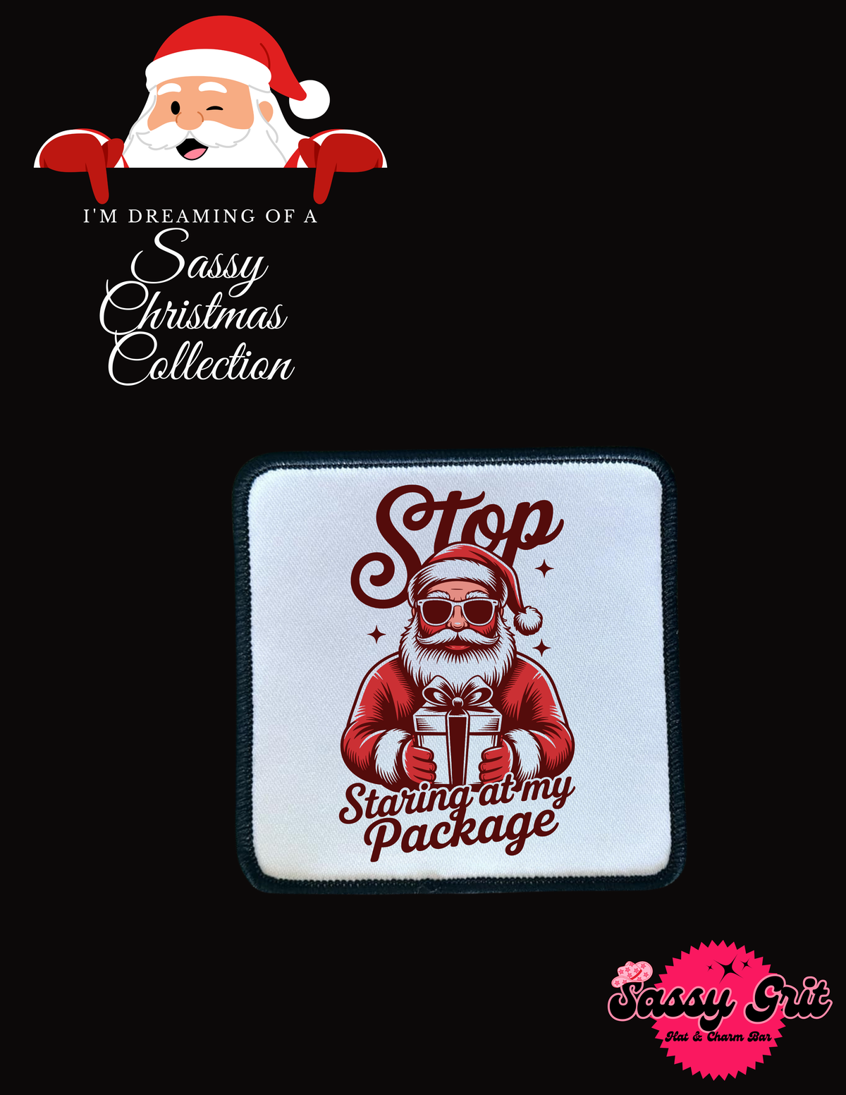 Christmas Patches: Sassy & Fun, 2.5in Square, Iron-On