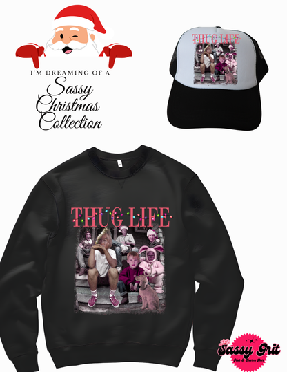 Sassy Christmas Combo: Sweatshirt and Trucker Hat, Soft Gilden and Otto