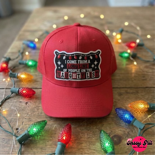 Naughty List Trucker Hat, Red Christmas Cap