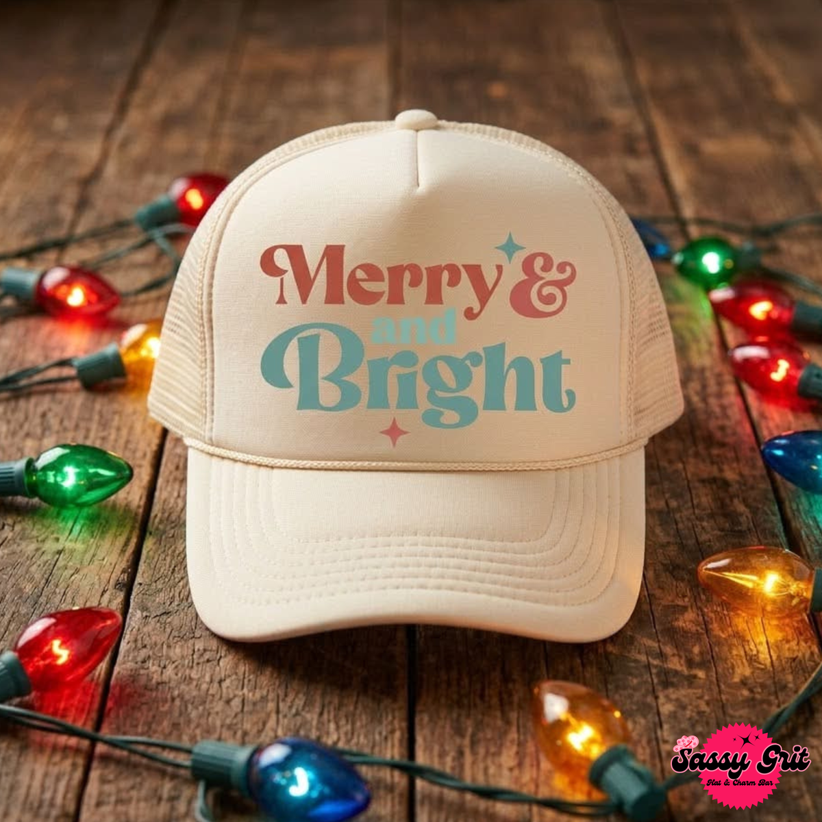 Merry and Bright Hat, Khaki Color Otto Hat