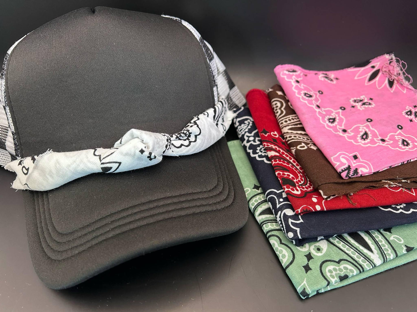 One Knot Bandana Trucker Hat Chain: Handmade Hat Accessory