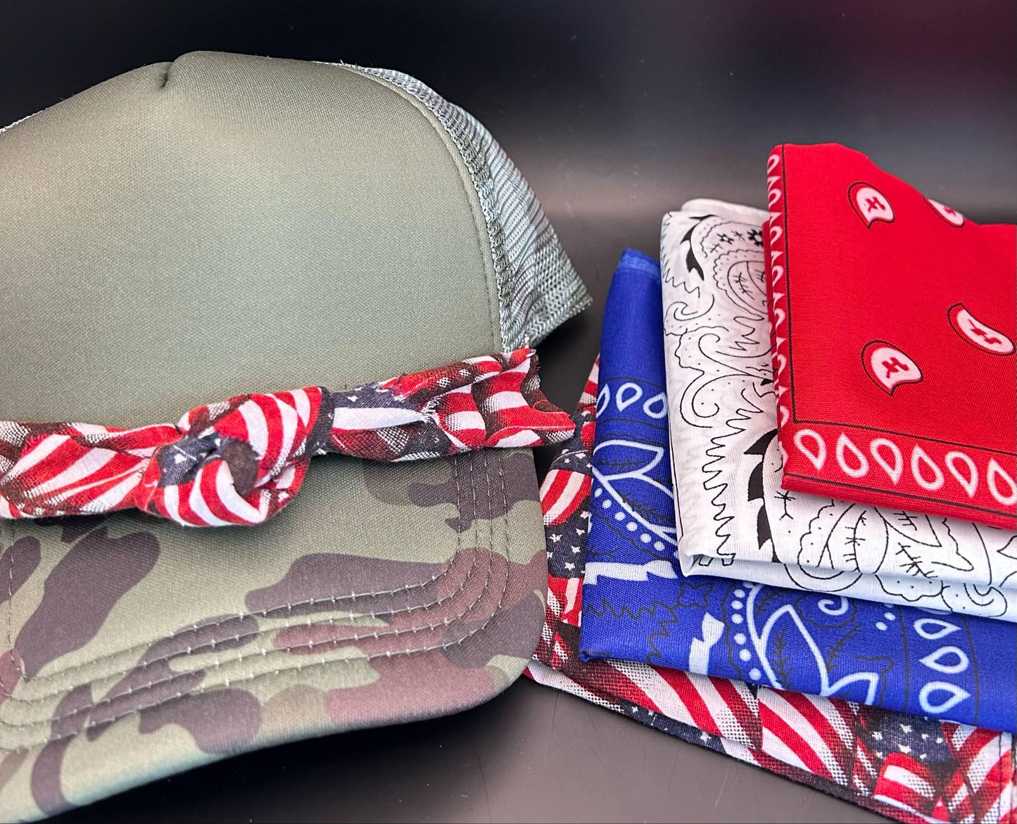 One Knot Bandana Trucker Hat Chain: Handmade Hat Accessory