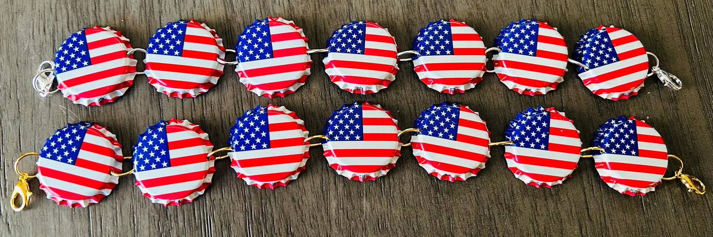 American Flag Hat Chains: Trucker Hat Bottle Cap Charms