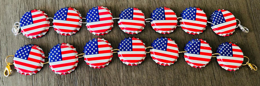 American Flag Hat Chains: Trucker Hat Bottle Cap Charms