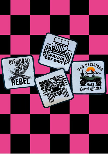 Off Roadin' Sublimation Patch: Jeep Rebel Iron-On Applique