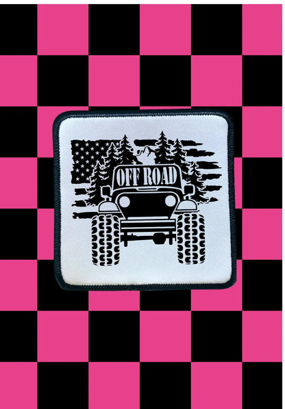 Off Roadin' Sublimation Patch: Jeep Rebel Iron-On Applique